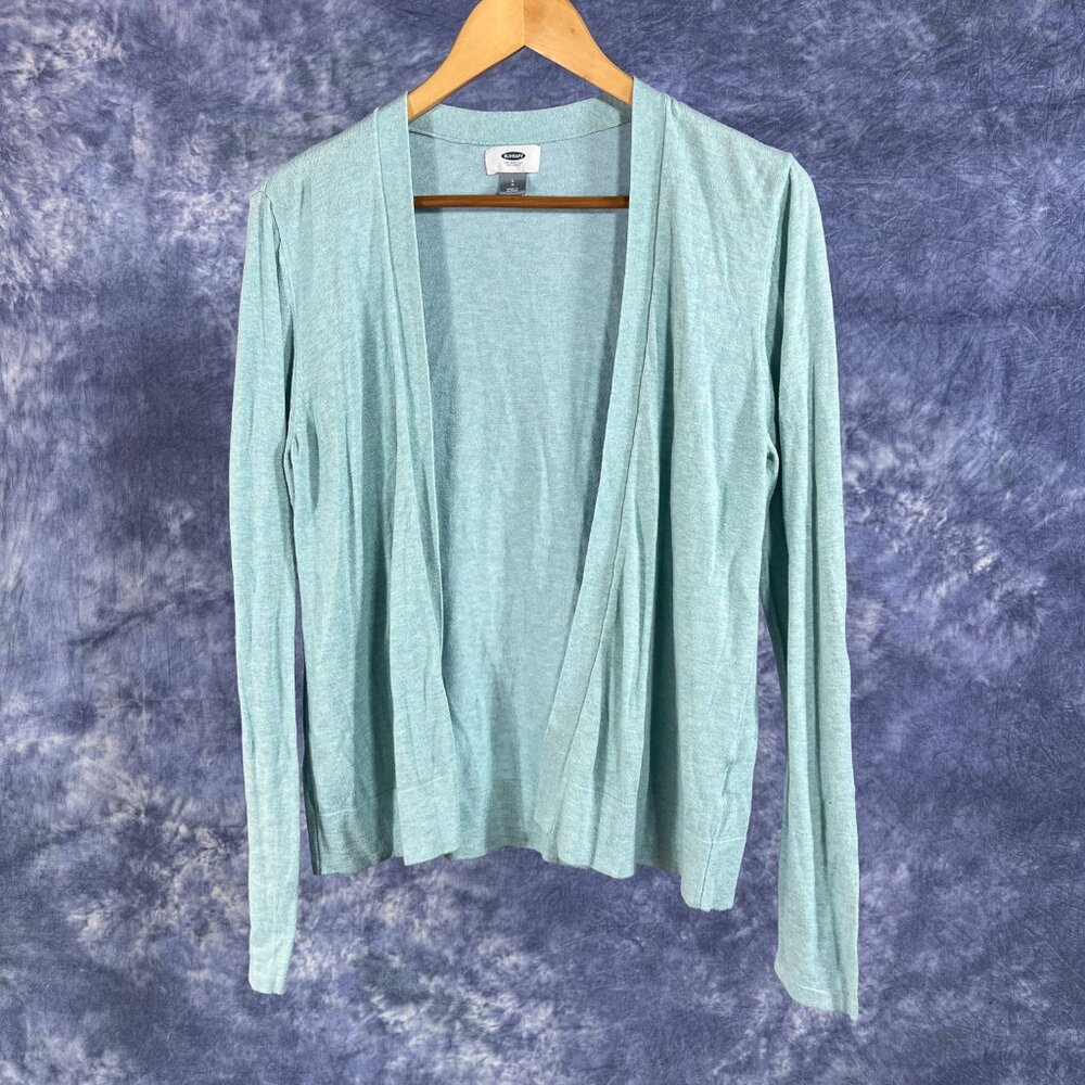 Old Navy Light Blue Open Cardigan Sweater Sz L - Picture 2 of 7